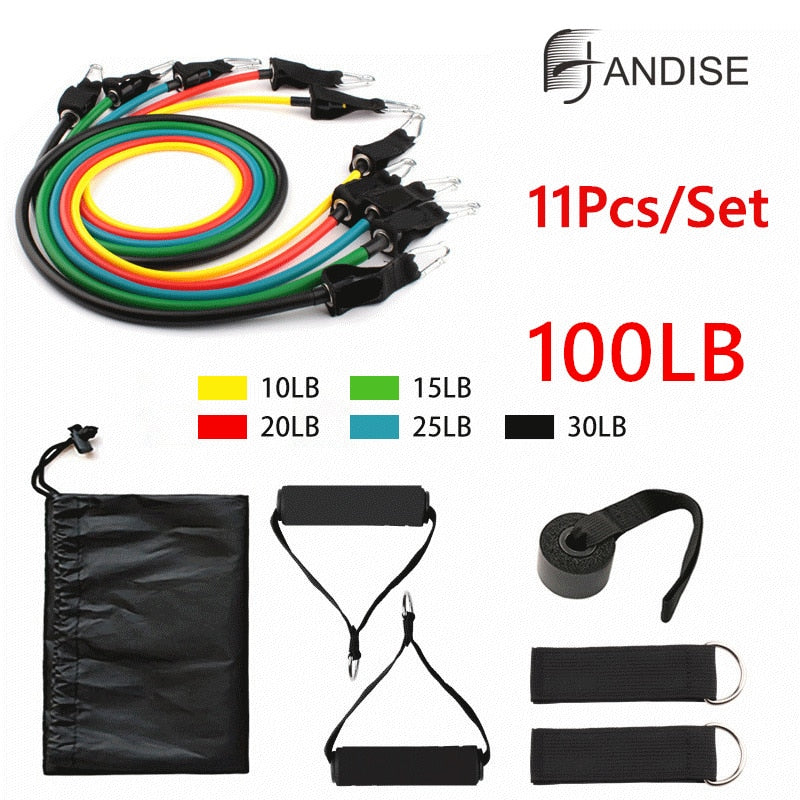 Resistance Bands Set Exercise Bands with Door Anchor Legs Ankle Straps for Resistance Training, Home Workouts