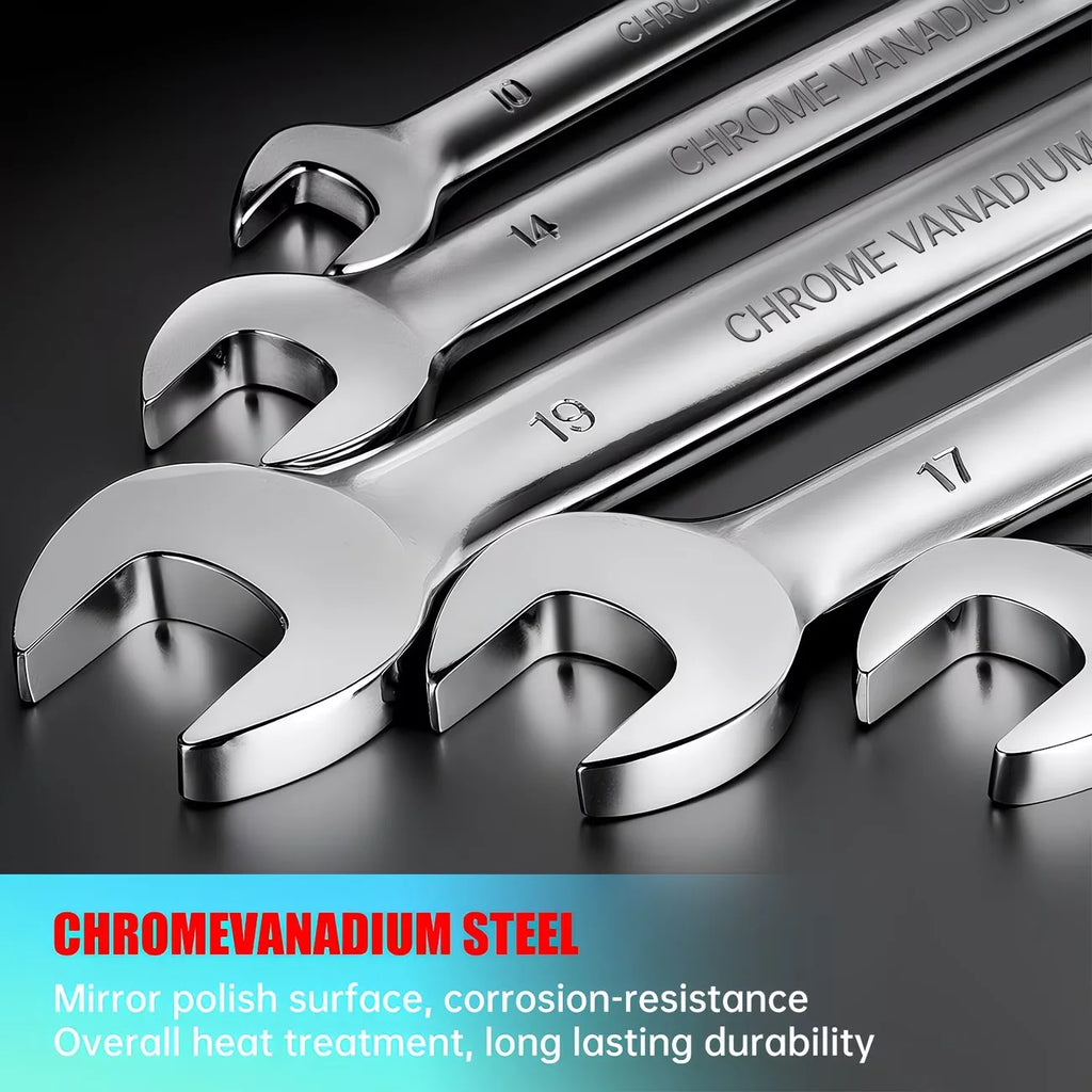 7pcs Ratchet Wrench Tool Set, 72-Tooth with Reversible Adjustable Torque, Multi-Function Car Repair Tool - Suitable for Repair