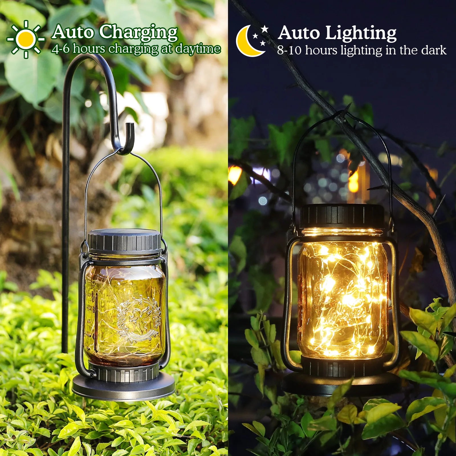 10'' Solar Powered Integrated LED Outdoor Lantern