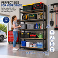 5-Tier Garage Storage Shelving Unit, 440 lb per Shelf, Heavy Duty Adjustable Metal Rack with MDF Shelves for Garage Basement Laundry Room