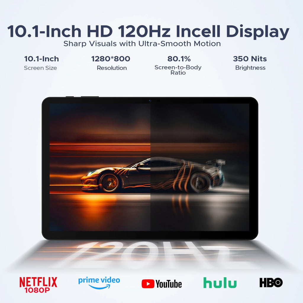 P10 Pro Android 16 Tablets  2 in 1 Tablet PC 10'' 120Hz Display 48GB(8+40)+128GB