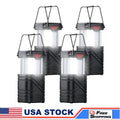 Solar Camping Lantern 2/4-Pack, Rechargeable LED with Flashlight, USB-C & Solar Powered, Collapsible for Outdoor,