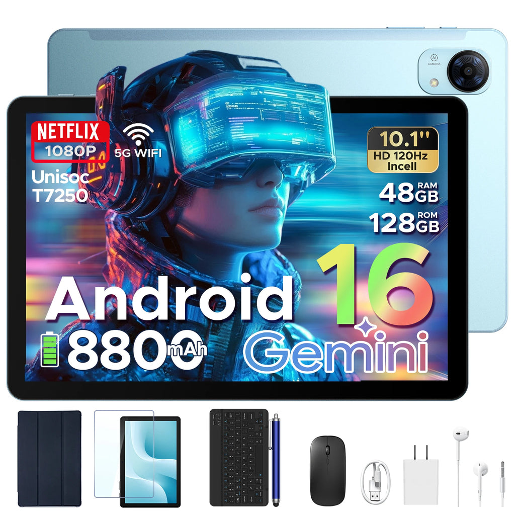 P10 Pro Android 16 Tablets  2 in 1 Tablet PC 10'' 120Hz Display 48GB(8+40)+128GB