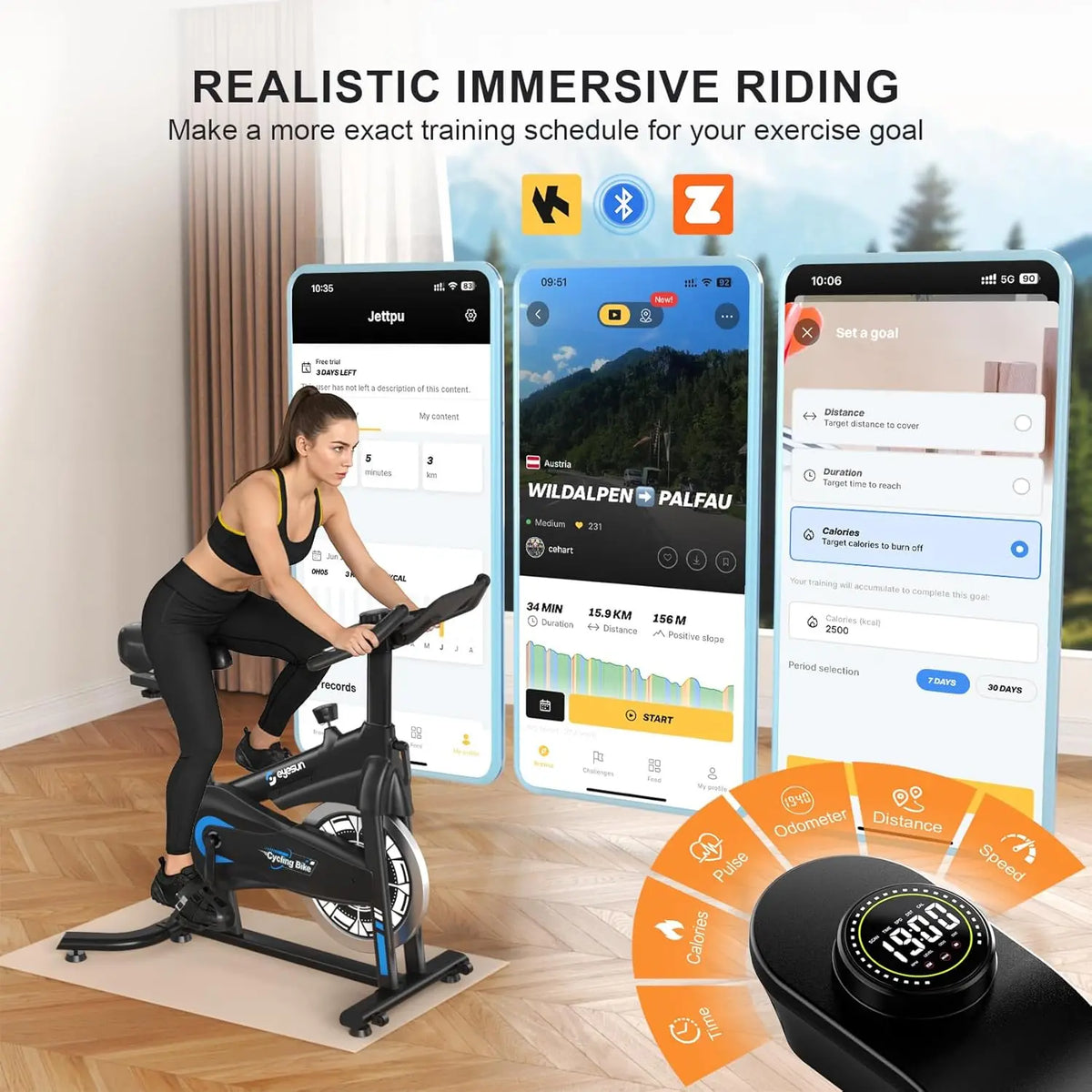 Exercise Bikes for Home,Spin Bike with Adjustable Magnetic,Brake Pad Resistance Silent Belt Drive,350lbs/300lbs Weight Capacity &Upgraded Version Seat for Home Cardio&Weight Loss(QM-530W)