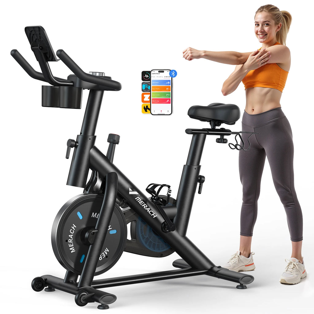 Exercise Bike, Stationary Bike, with Exclusive App, Low Noise Indoor Cycling, Bike with Fitness Courses
