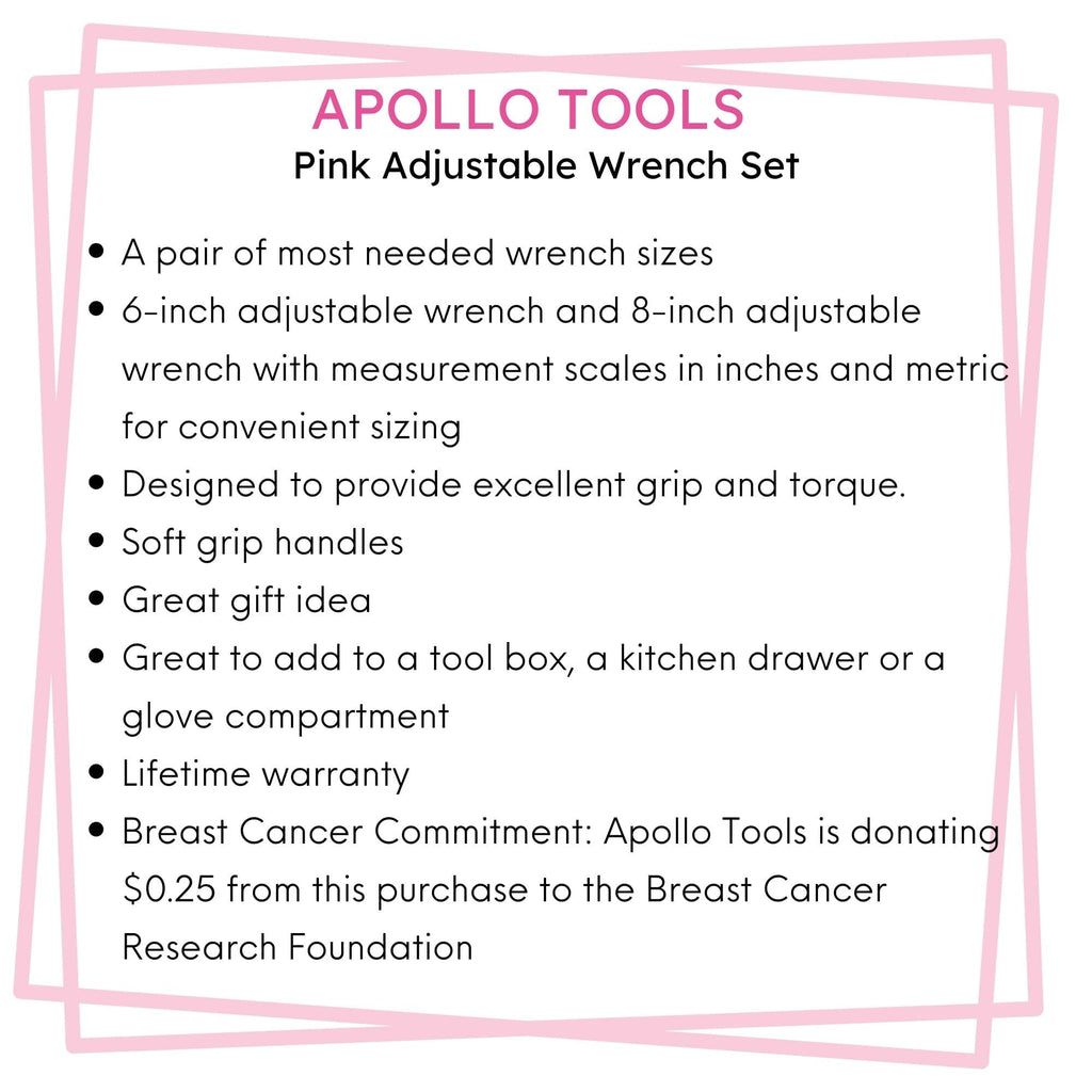 2 Adjustable Wrenches - Pink -
