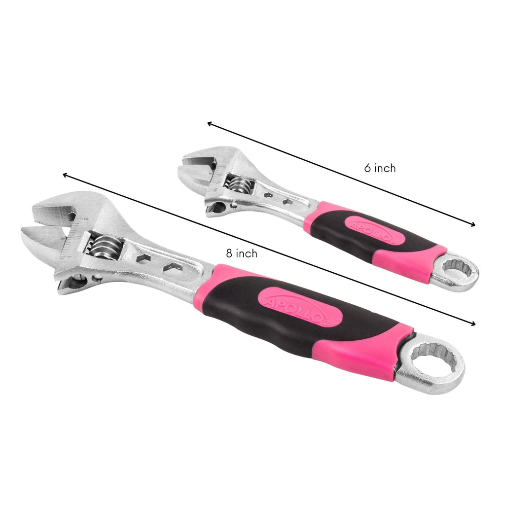 2 Adjustable Wrenches - Pink -