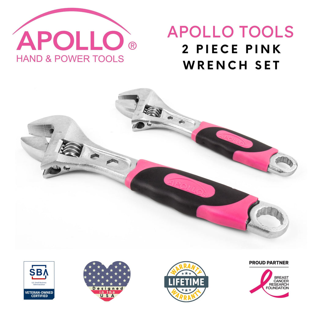 2 Adjustable Wrenches - Pink -