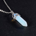 1PCS Natural Quartz Obsidian Crystal Hexagonal Chakra Healing Point Pendulum, Stone Pendant Necklace