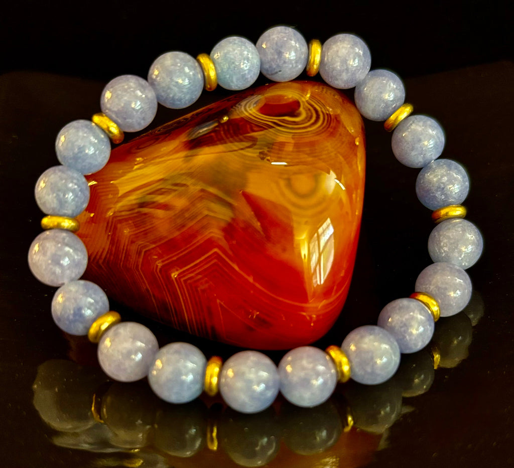 Angelite Crystal Healing Bracelet – Serenity • Reiki • Inner Peace 🪽💫