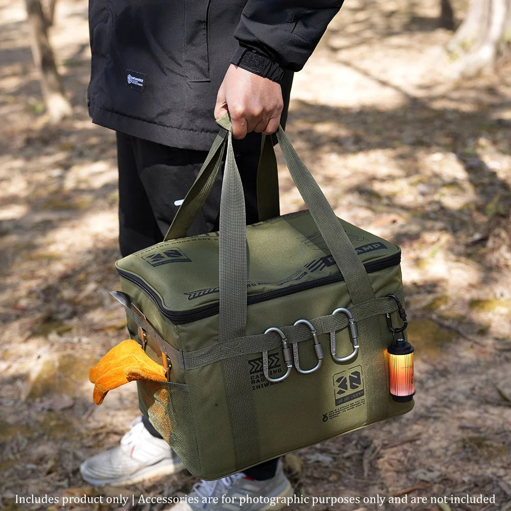 42L Tactical Camping Storage Bag Large Capacity Foldable Reusable Ideal for Picnic Utensils and Outdoor Gear