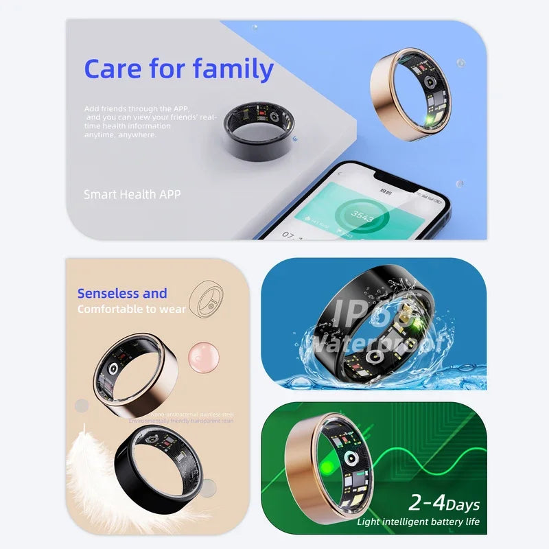SAMSUNG Smart Ring Men and Women Heart Rate, Blood Oxygen Monitor, Waterproof,  Smart ring, Multi-sport Mode