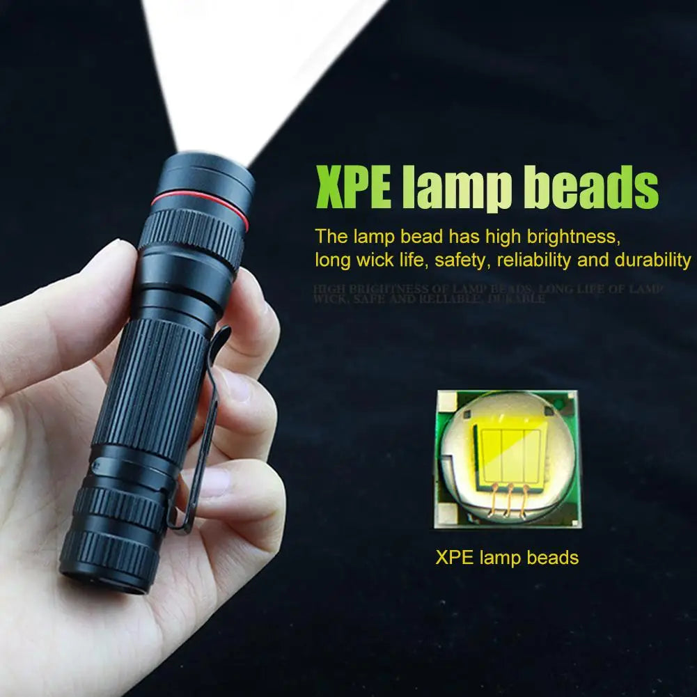LED Flashlight, USB Charging Portable Camping Flashlight, 3 Gears Mini Super Bright Light