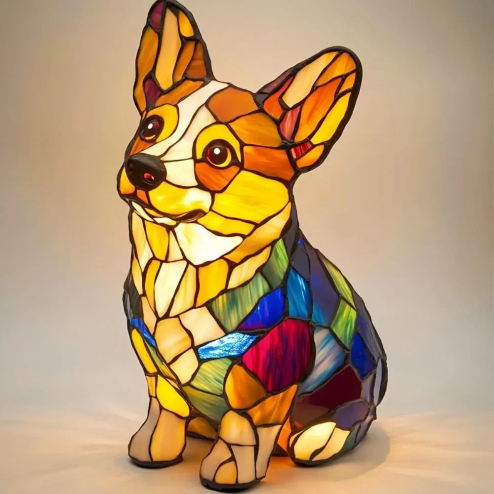 High Quality  Dog Series Art Night Light, LED Resin Animal Night Light, Handmade Desk Lamp, Desktop Decorations