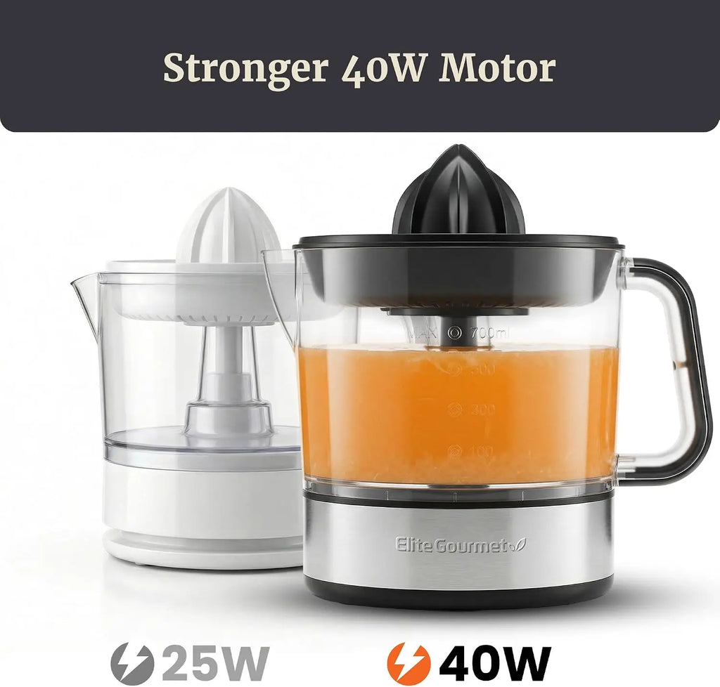 Electric Citrus Juicer 40W for Oranges Lemons Limes Grapefruit with 24oz Capacity and Auto-Reversing Reamer
