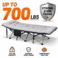 Foldable Cot Bed with Thick Mattress - Portable Camping Nap Bed, Sturdy Steel Frame, Easy Fold & Lightweight for Indoor/Outdoor Use