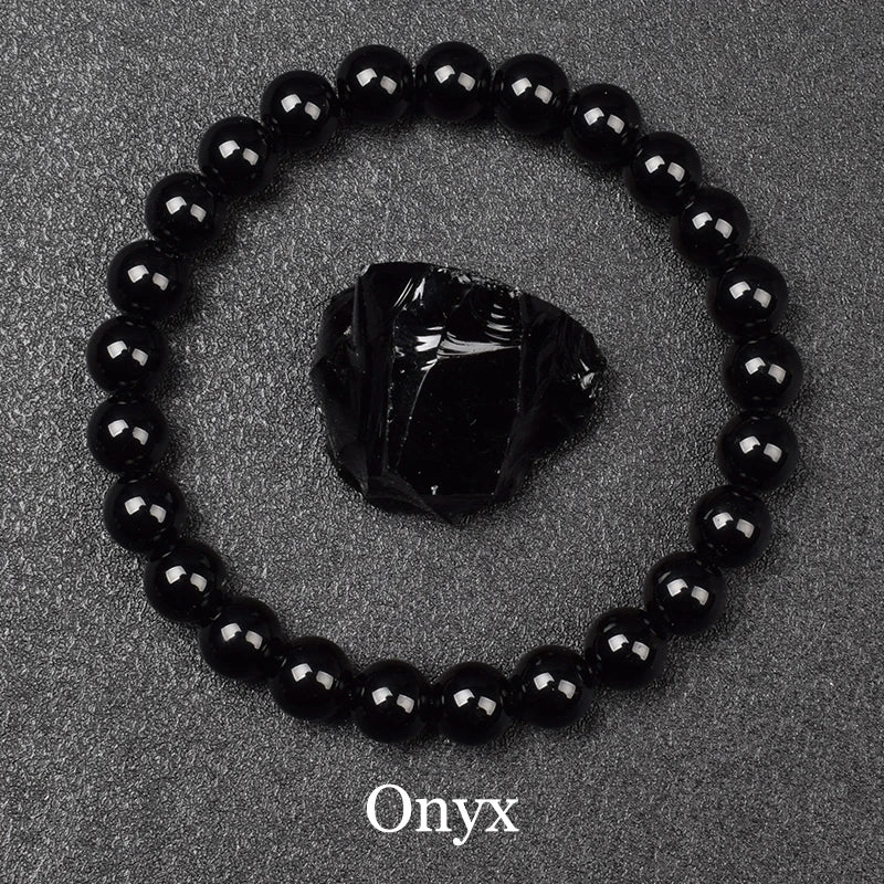 Golden Obsidian Stone Beads Bracelet Men Women Golden Light Rainbow Obsidian Raw Stone Round Bead Natural Energy Jewelry