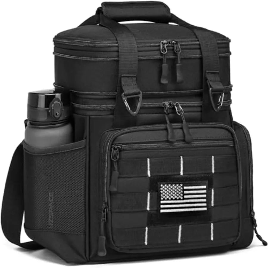Tactical Lunch Box for Men 25 L Insulated Expandable Large Lunch Bag Cooler Bag for Men Double Deck Soft Mens Lunchbox for Work
