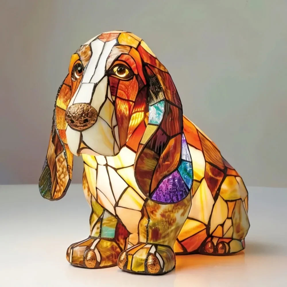High Quality  Dog Series Art Night Light, LED Resin Animal Night Light, Handmade Desk Lamp, Desktop Decorations
