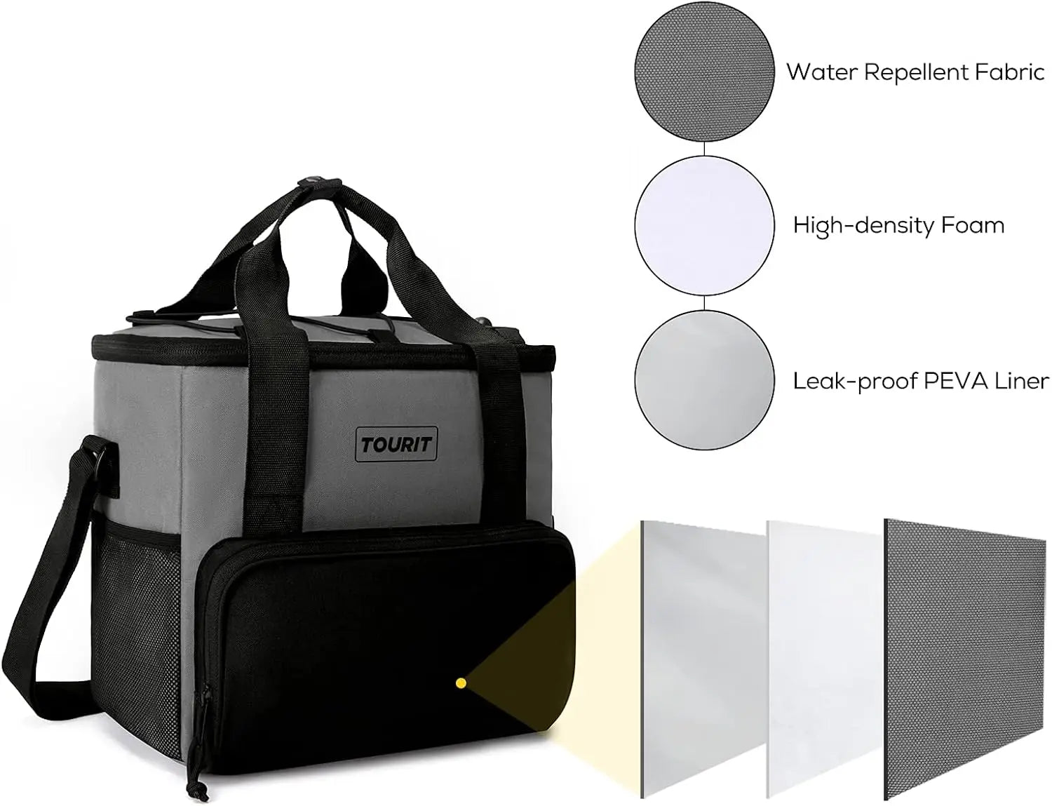 Small Soft Cooler Bag Insulated, 24Can Lunch Cooler Bag, Ice Chest, 14.6L Leakproof & Portable Coolers for Picnic, Beach, Camping, Work, Travel, Trip