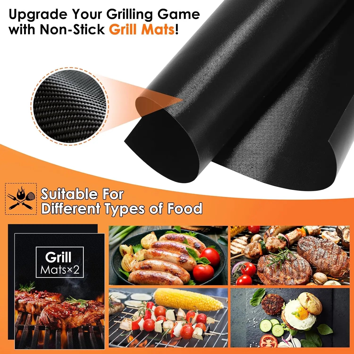 34Pcs BBQ Grilling Accessories Set, Heavy Duty Stainless Steel Tools with Glove & Mats, Portable Carrying Bag, Outdoor Camping Gift for Men Dad