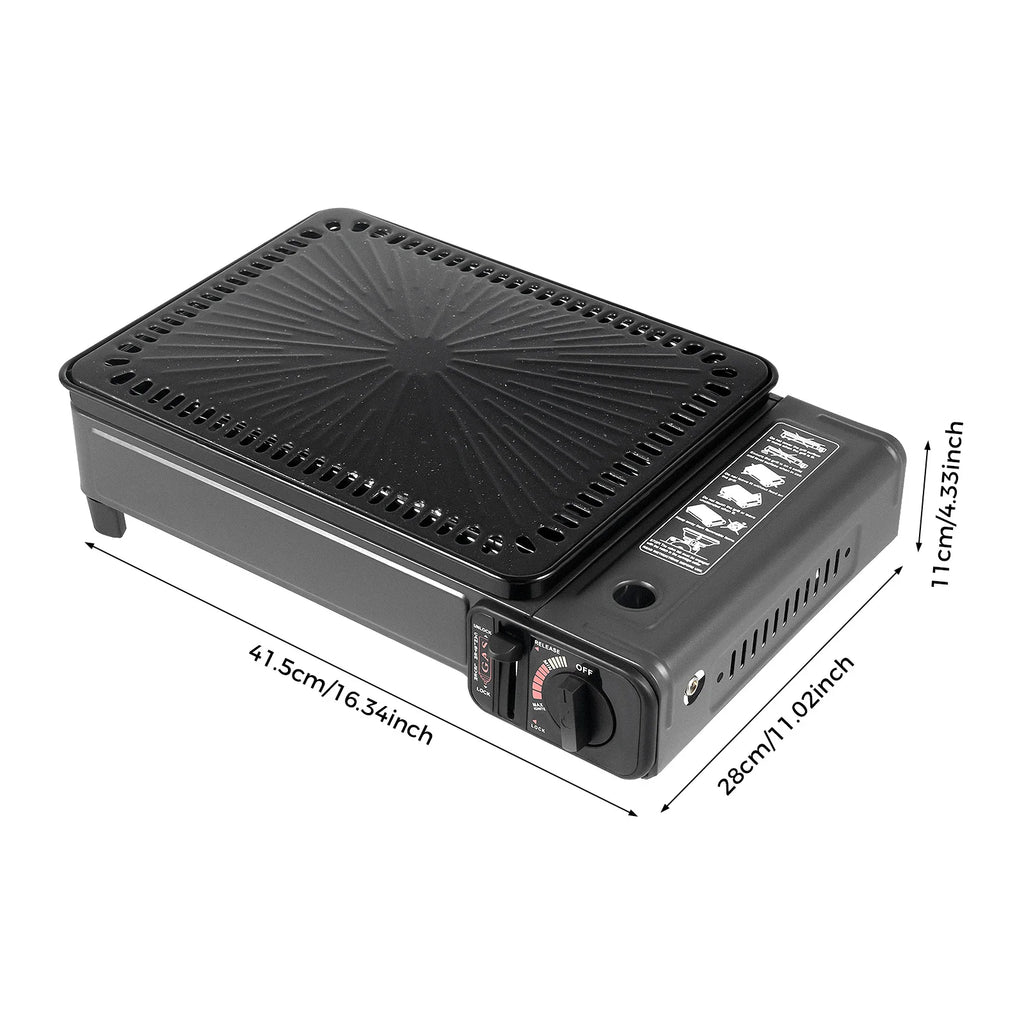 Portable Camping Gas Grill/Stove, Butane Gas Burning Grill, Barbecue Grill