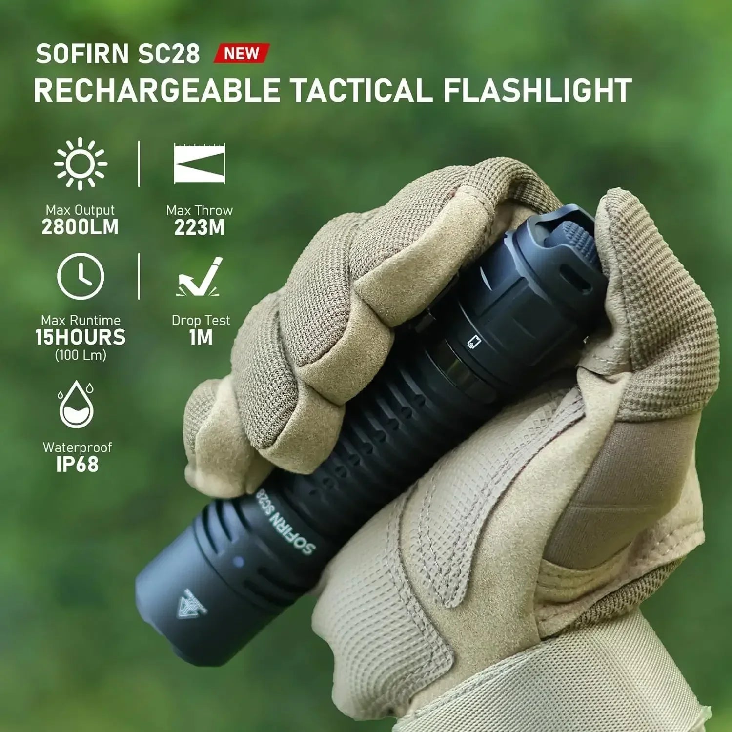 2800Lm Powerful 21700 Rechargeable XHP50B HD LED Type-C Flashlight Protable Torch EDC Flash Light IPX8 for Camping