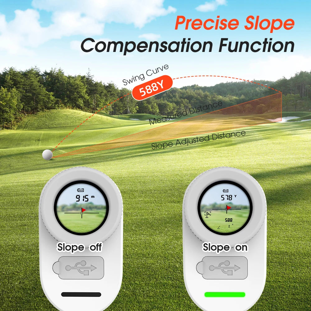 REVASRI Mini Golf Rangefinder 1300 Yards 6X Magnification, Flag Lock & Vibration Alert, Slope Mode Range Finder for Golfing