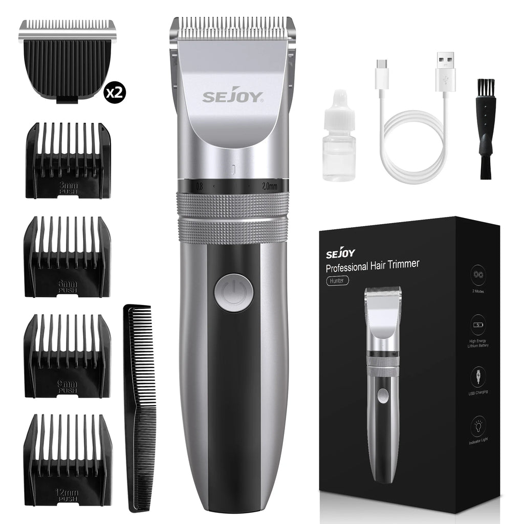 Electric Hair Clippers, Men Professional kit, USB Rechargeable Men's Barber Hair and Beard Trimmer For Men Kids