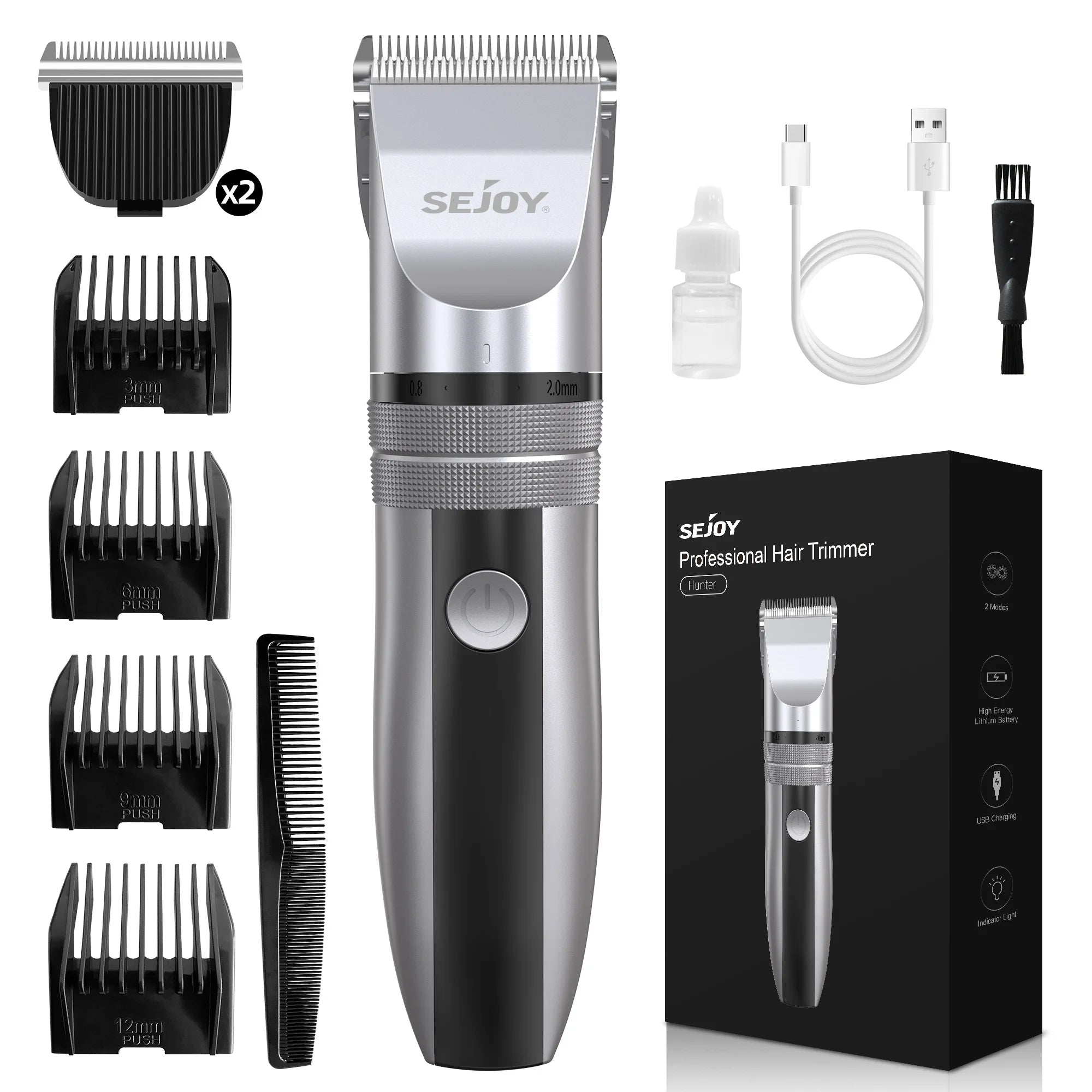 Electric Hair Clippers, Men Professional kit, USB Rechargeable Men's Barber Hair and Beard Trimmer For Men Kids