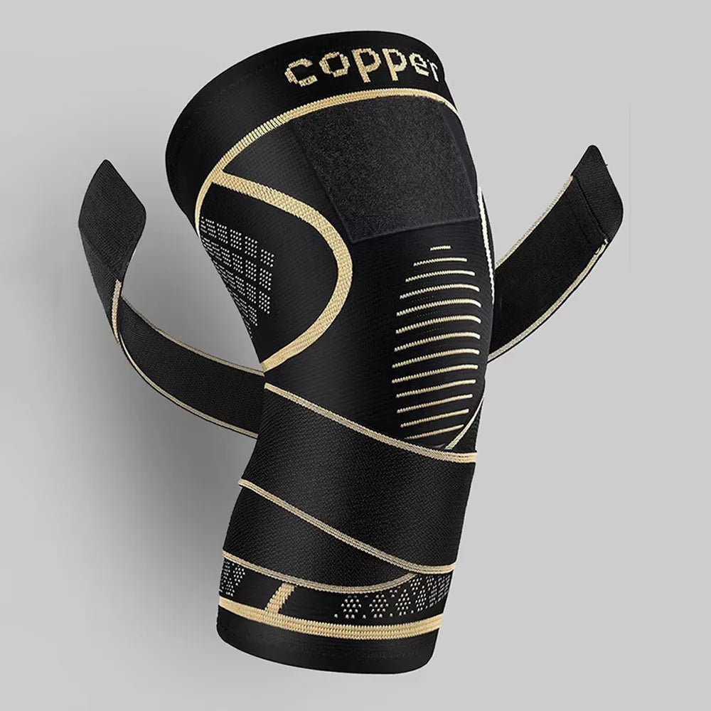 Copper Knee Braces with Strap, for Knee Pain Women and Men, Knee Compression Sleeve for Arthritis, ACL, Meniscus Tear