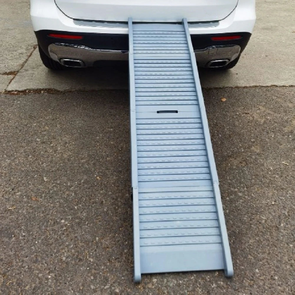 Folding Portable Pet Stair Ramp Non-Slip Rug Surface Extra Wide Pet Ramp Stairs for Large Dogs SUV Truck