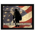 Bless Our Firefighters Wall Art, Ready to Hang Framed Poster in Black Frame