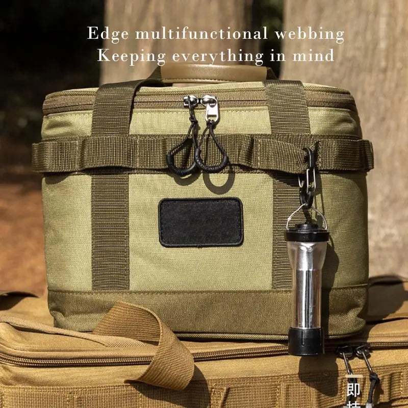 10L Outdoor Camping Gas Tank Storage Bag Large Capacity Ground Nail Tool Bag Gas Canister Picnic Cookware Utensils Bag Handbag