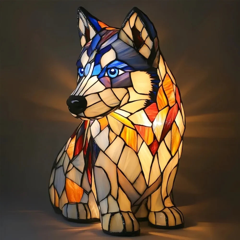 High Quality  Dog Series Art Night Light, LED Resin Animal Night Light, Handmade Desk Lamp, Desktop Decorations