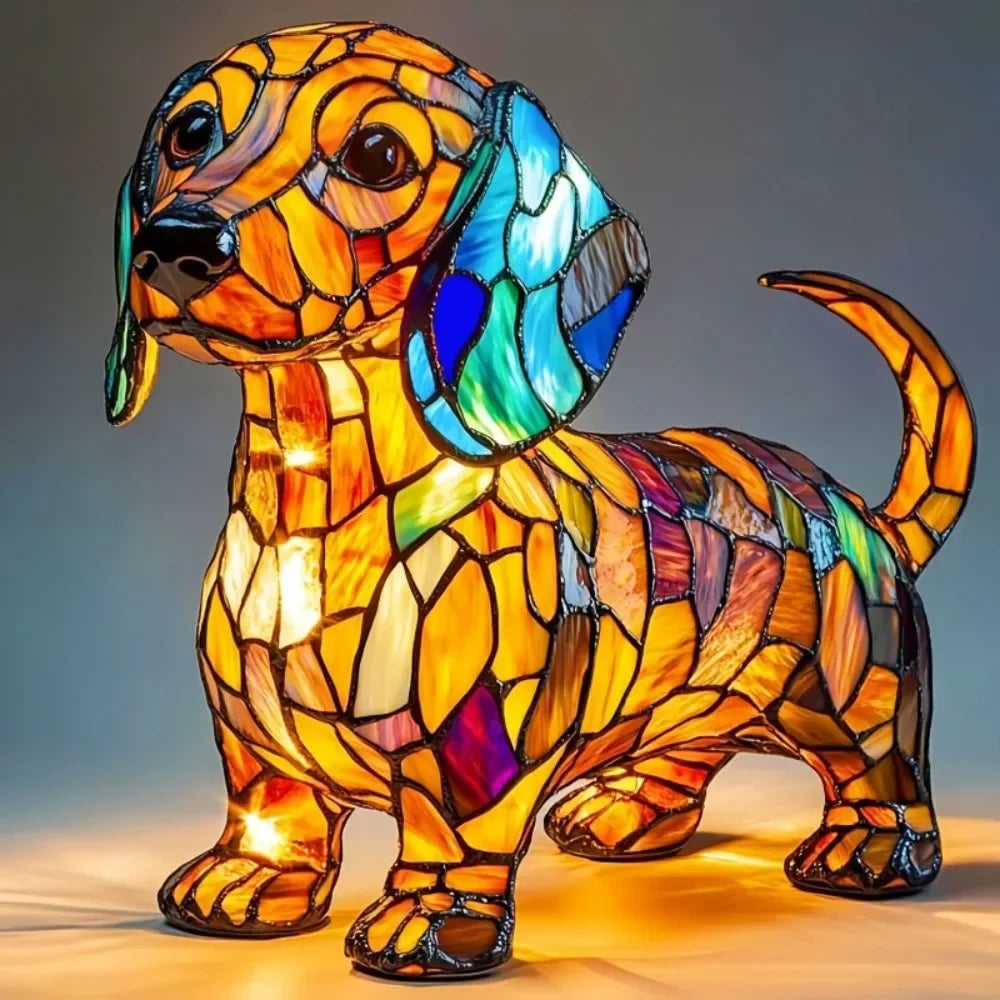 High Quality  Dog Series Art Night Light, LED Resin Animal Night Light, Handmade Desk Lamp, Desktop Decorations