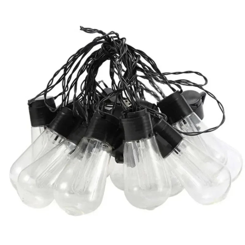 Outdoor Solar LED Papaya Fairy String Lights Waterproof 8 Modes Decorative Lighting for Party Camping Path Yard Garden Use Set（64FT 30LEDs）