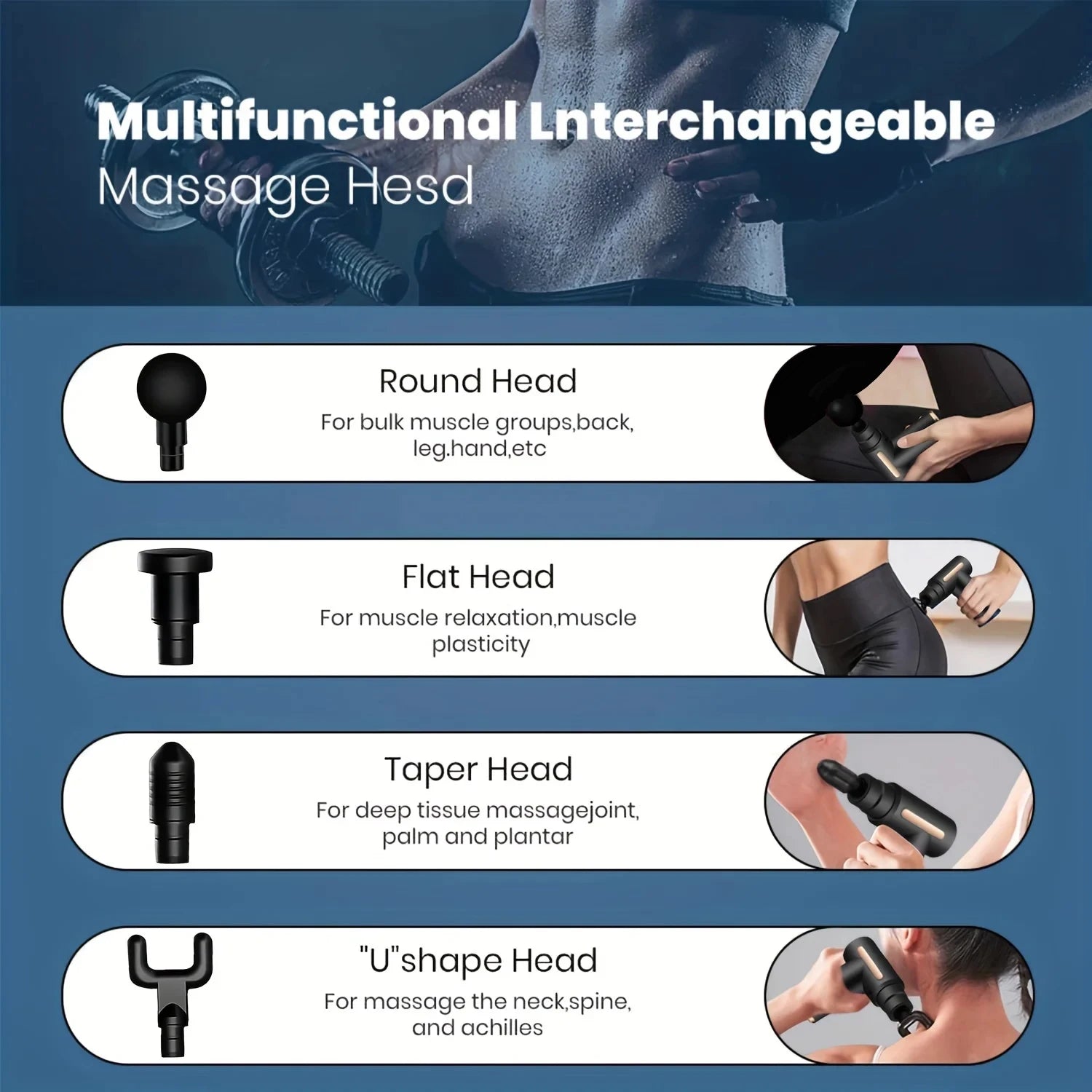 30 Level Massage Gun, Deep Muscle Relax, Body Neck Massager,