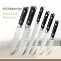 Commercial luxury kitchen knife 6-piece set, steel precision forge high-end kitchen knife, log handle, professional chef's knif
