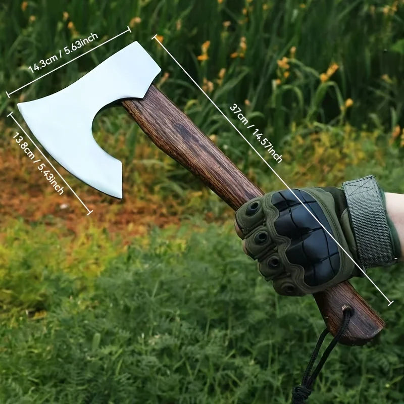 Hand Forged Viking Tomahawk Axe High Manganese Steel Camping Tree Cutting Tool Durable Outdoor