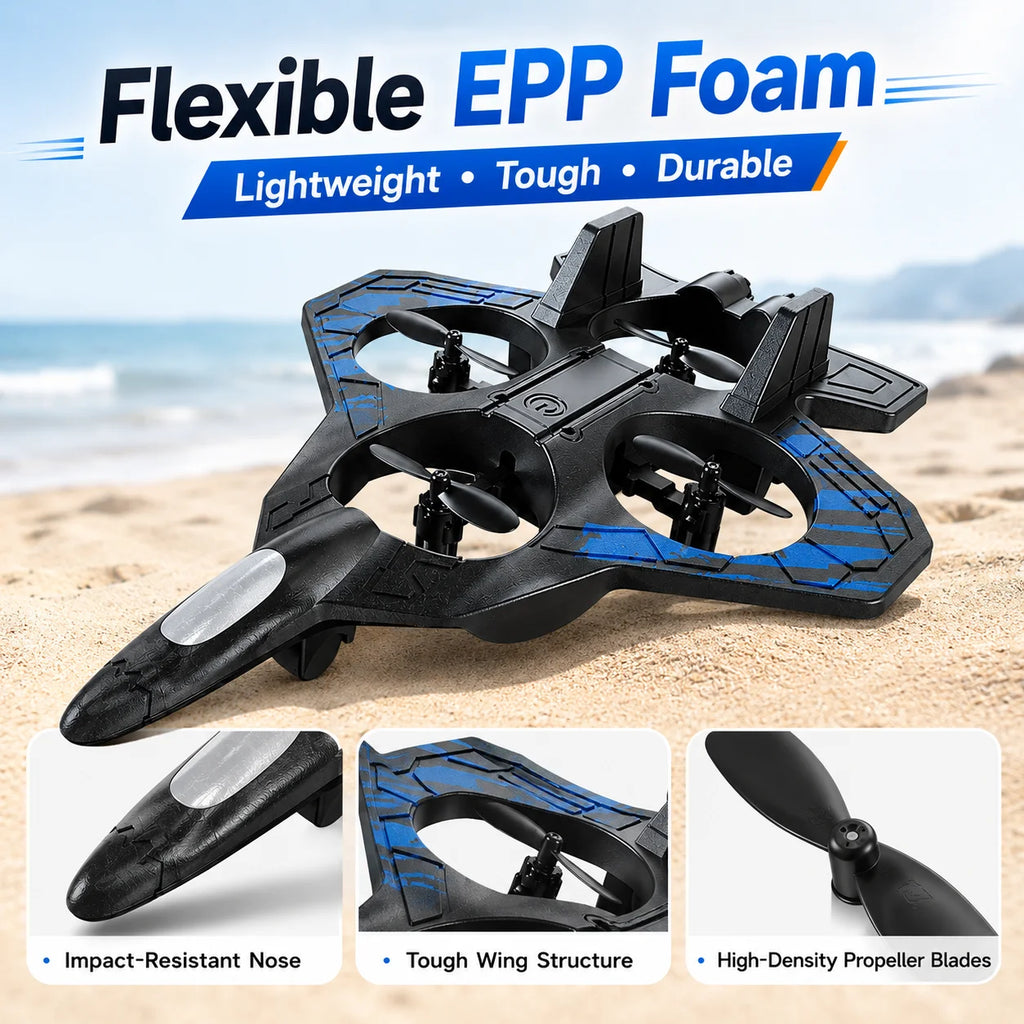 ZNLYRION YL87 EPP Foam Fighter RC Plane Fixed Altitude Hover LED Light 360 Stunt Roll Impact Resistant Kids Toy Drone