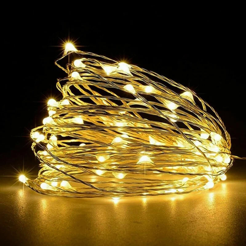 1Pack String, Led Copper Wire String, Light 1/2/3/5/10M, Battery Powered,