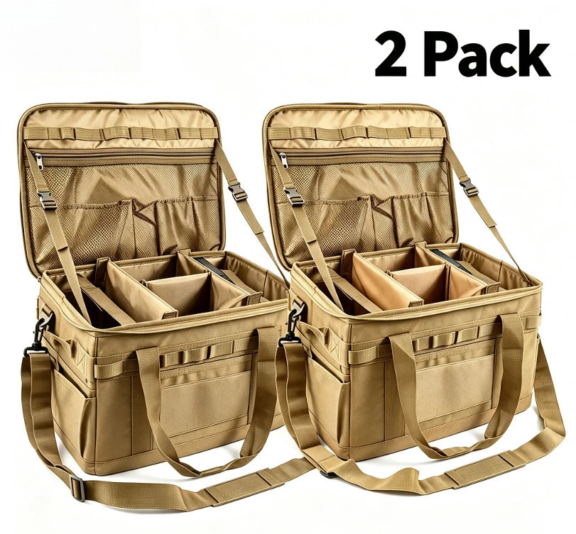 30L Large Capacity Camping Storage Bag, Detachable Camping Stove Case, Car Trunk Cooking Utensil Organizer
