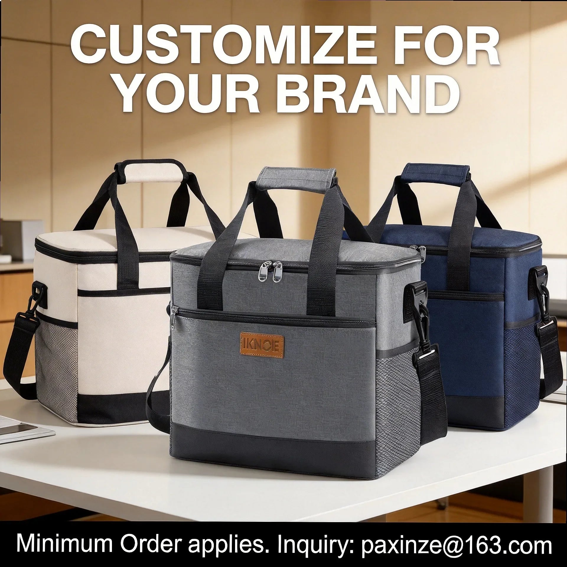 Black Insulated Lunch Box Bag Portable Picnic Food Handbag with Ice Pack for Student Dinner Hand-held Storage