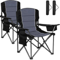 Oversized Heavy Duty Camping Chairs 500 LBS Padded Back Armrest Cup Cooler Folding Outdoor Fishing Garden,Custom