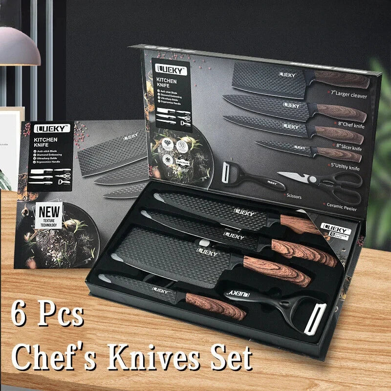 Kitchen Knife Set Stainless Steel Knife, 6-Piece, Essential Cooking Tools