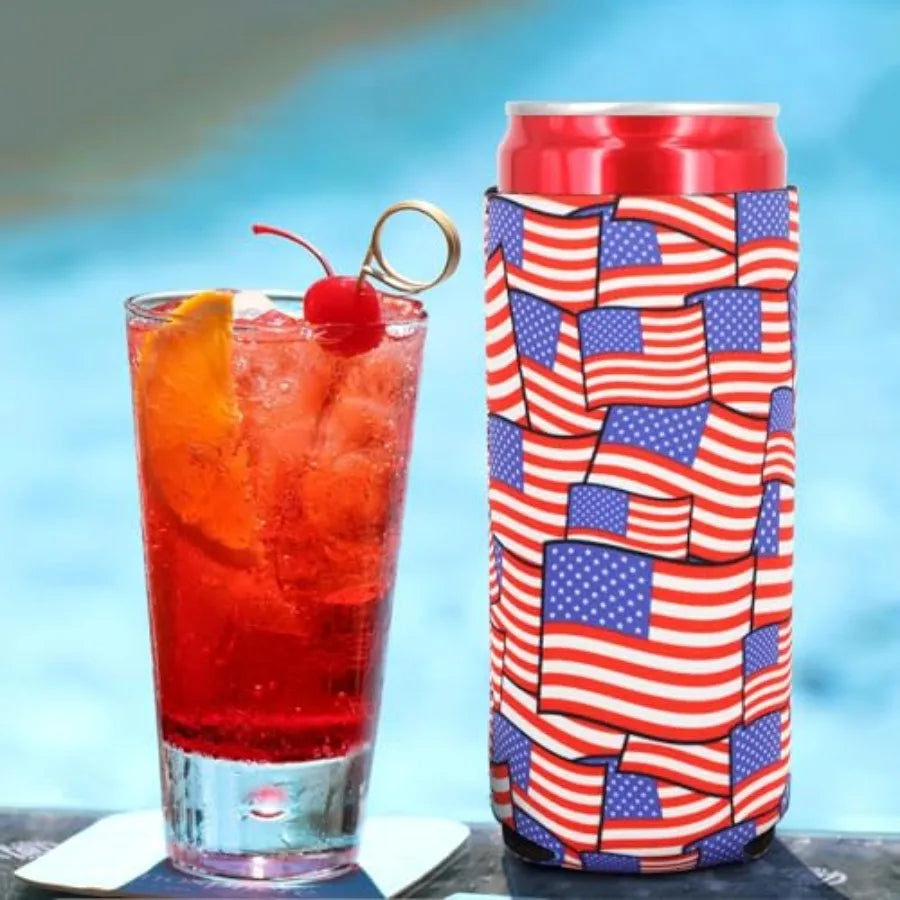 6Pcs Neoprene Tallboy Can cooler, Reusable Insulated Tall Boy Can Sleeves For 22oz - 24oz Energy Beer Beverage Drink