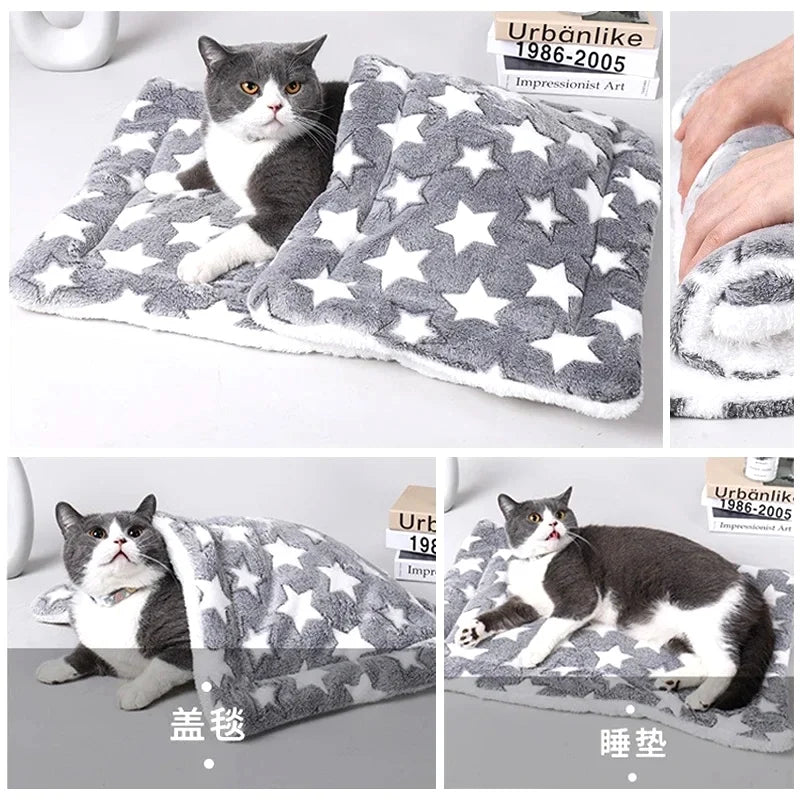 Flannel Pet Sleeping Mat Dog Bed Cat Litter Puppy Bed Dog Sofa Lovely Mattress Cushion for Small Large Dog Blanket For Winter