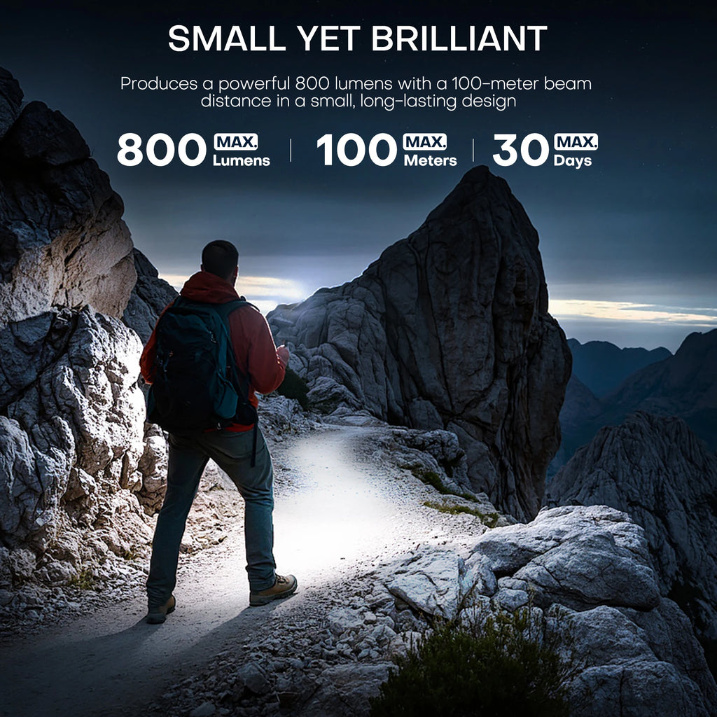 Rechargeable LED Flashlight with Red Laser & Built-in Power Bank, 10 Modes Tactical Flashlight, USB-C Charging, Rechargeable Pen Light with UV Light & Pocket Clip, Ideal for Camping, Hiking, Emergency Use & Daily Carry