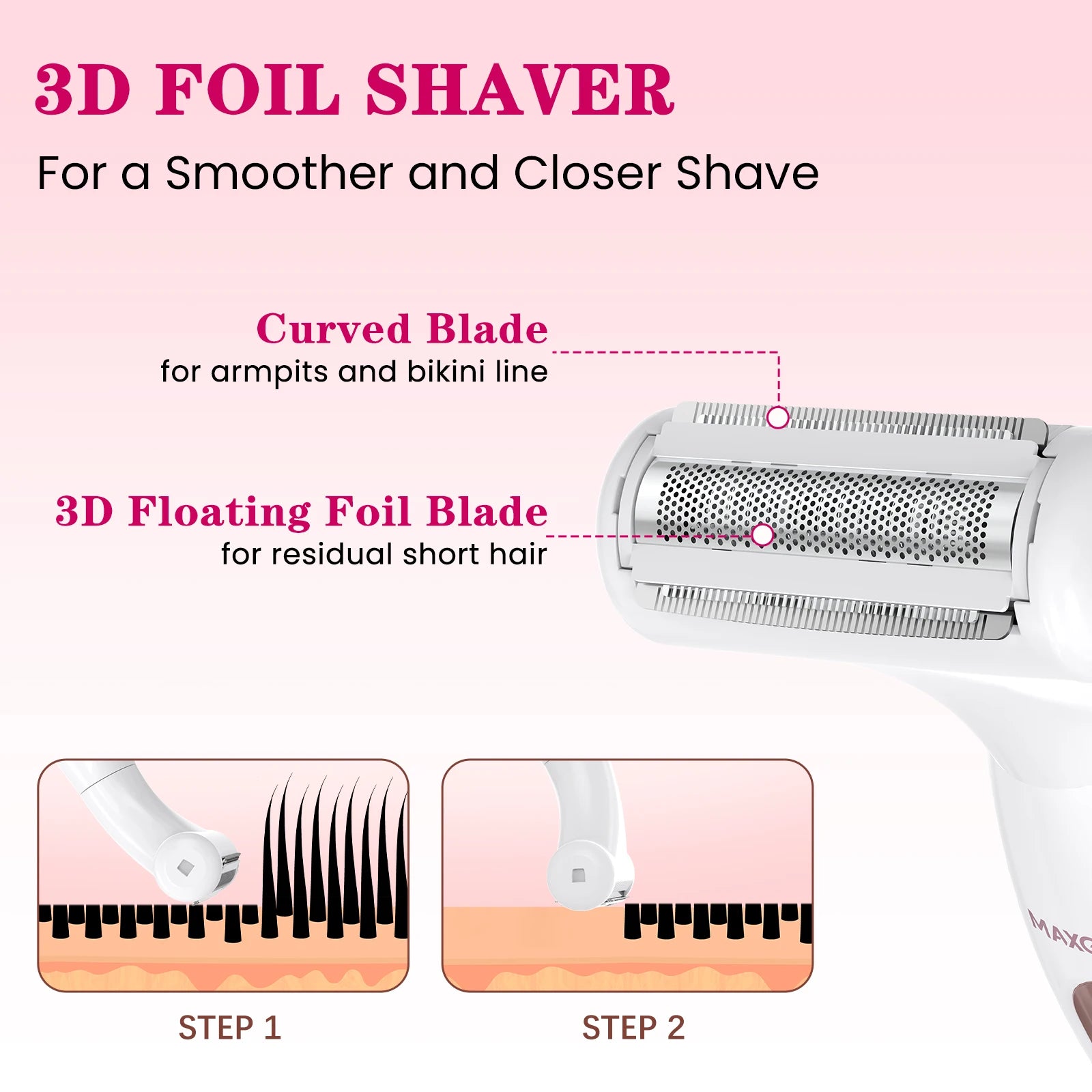 4-in-1 All-Purpose Groomer for Women Portable Facial Electric Shaver Painless Bikini Body hair Trimmer IPX6 Waterproof